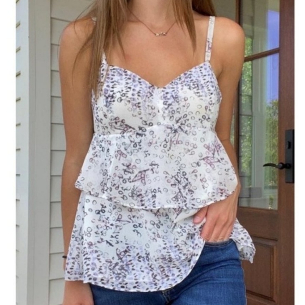 CABI On The Clock Tiered Chiffon Cami Tank Top